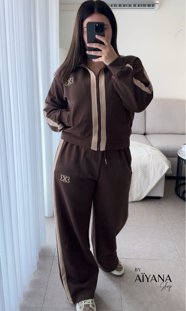 Ensemble Survêtement Beige et Marron
