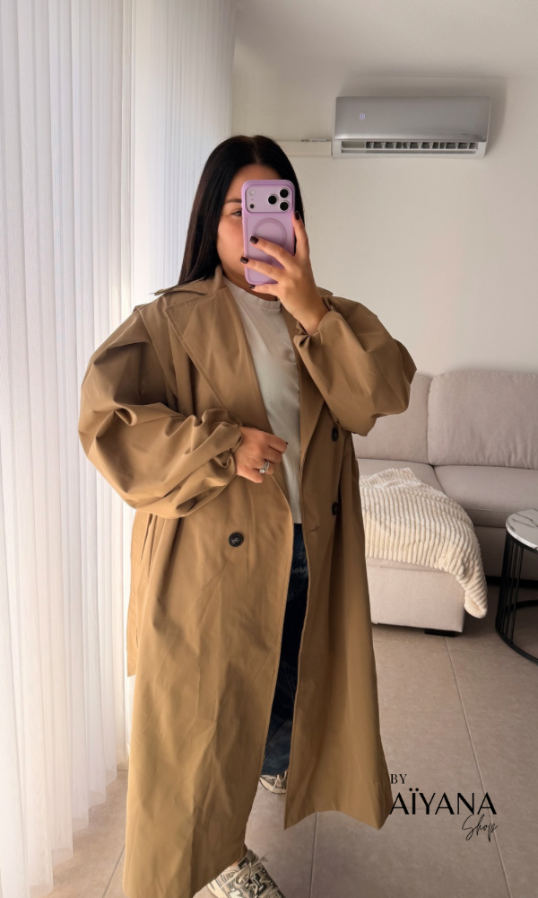 Trench long manches ballons