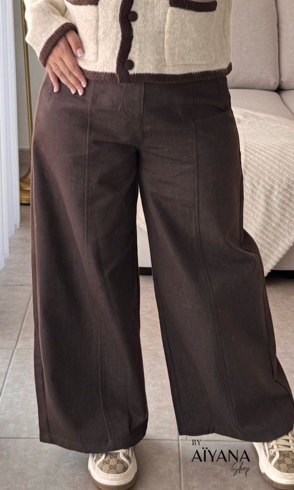 Jean Brut Marron Coupe Large