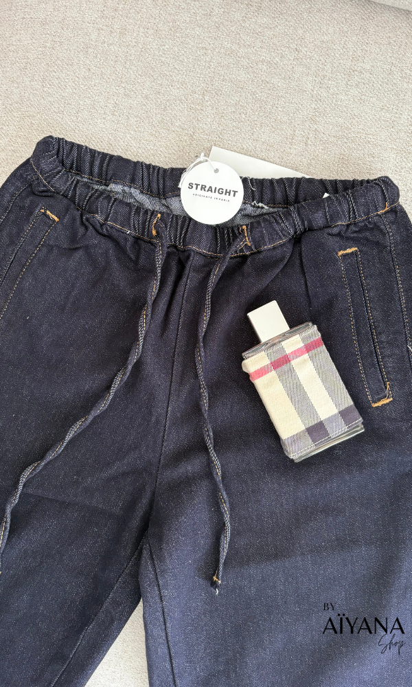 Jean Wide Taille Haute avec Lien